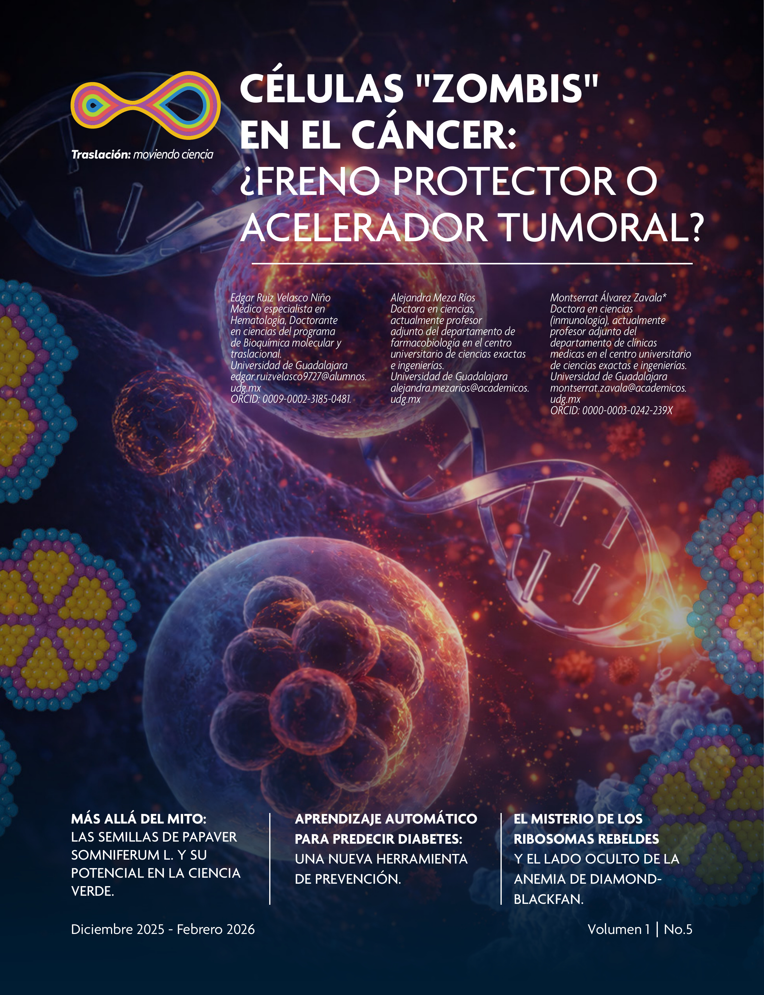 					Ver Vol. 1 Núm. 5 (2025): CÉLULAS "ZOMBIS" EN EL CÁNCER:  ¿FRENO PROTECTOR O  ACELERADOR TUMORAL?
				